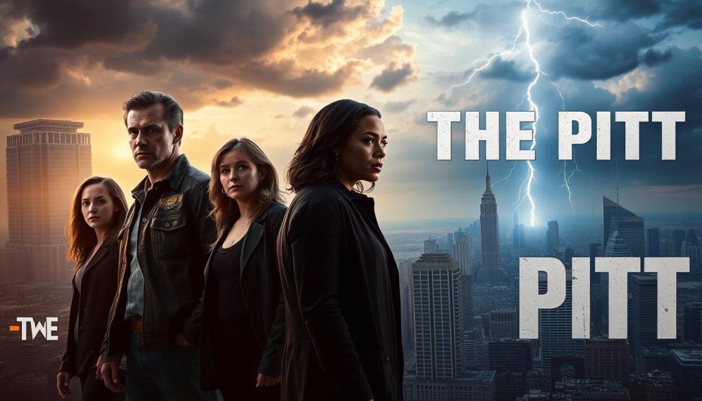 A cinematic scene depicting the anticipated second season of the acclaimed series "The Pitt". In the foreground, the lead characters stand resolute, their expressions conveying a sense of determination as they face an uncertain future. The middle ground features a sprawling cityscape, with towering skyscrapers and bustling streets, hinting at the grand scale and complexity of the narrative to come. In the background, a dramatic sky filled with ominous clouds and flashes of lightning, suggesting the high-stakes challenges and turbulent events that await the characters. The overall mood is one of anticipation and foreboding, capturing the essence of the series' continuation and the compelling possibilities it holds. A cinematic scene depicting the anticipated second season of the acclaimed series "The Pitt". In the foreground, the lead characters stand resolute, their expressions conveying a sense of determination as they face an uncertain future. The middle ground features a sprawling cityscape, with towering skyscrapers and bustling streets, hinting at the grand scale and complexity of the narrative to come. In the background, a dramatic sky filled with ominous clouds and flashes of lightning, suggesting the high-stakes challenges and turbulent events that await the characters. The overall mood is one of anticipation and foreboding, capturing the essence of the series' continuation and the compelling possibilities it holds.