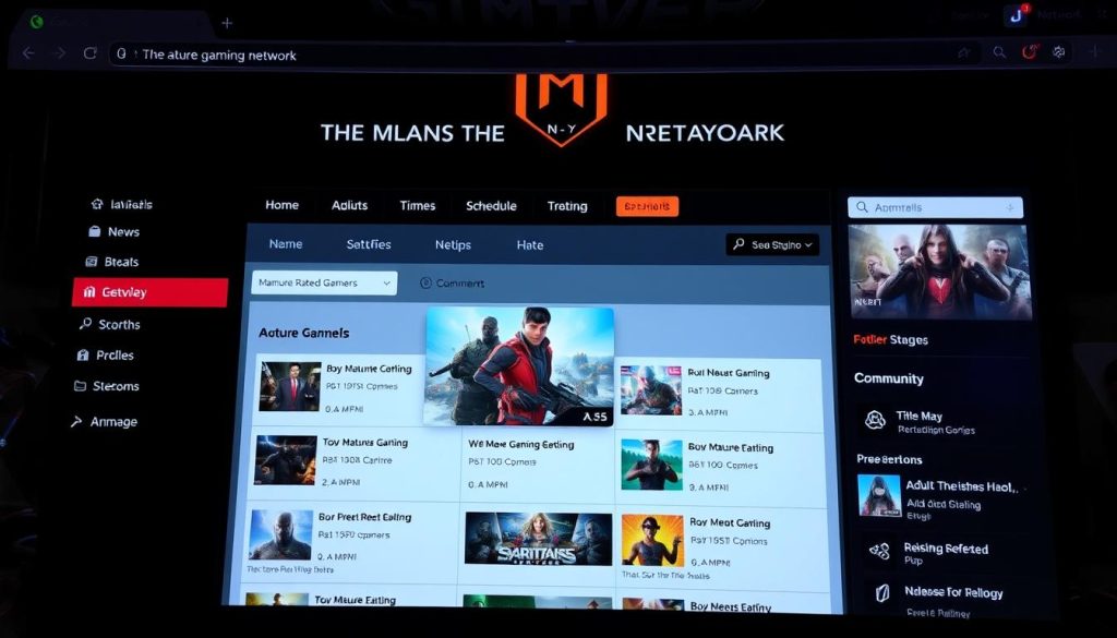 واجهة قناة Mature Gaming Network للألعاب المخصصة للبالغين +18