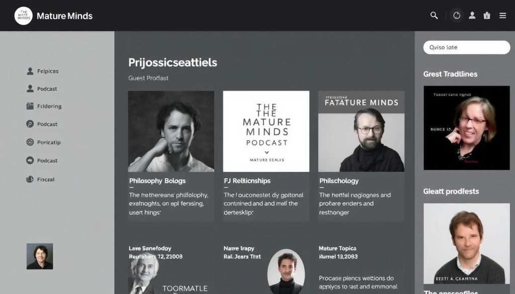 واجهة قناة Mature Minds Podcast للمحتوى الصوتي للبالغين +18