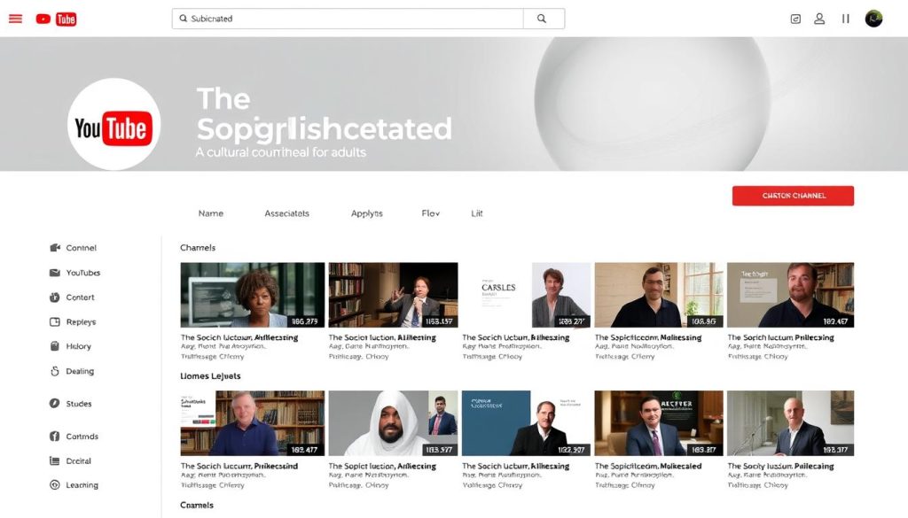 واجهة قناة The Sophisticated على يوتيوب للمحتوى الثقافي للبالغين +18