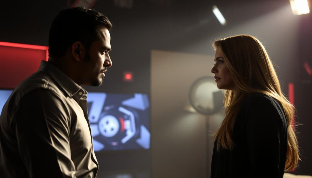 محمد فراج وزينة في مشهد من مسلسل ورد وشوكولاتة