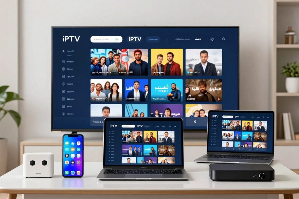 الأجهزة المختلفة التي تدعم خدمات IPTV من تلفزيونات ذكية وأجهزة محمولة
