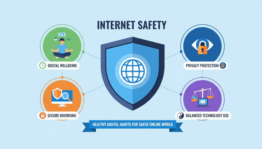 رسم توضيحي للاستخدام المسؤول للإنترنت في سياق أضخم مكتبة أفلام إباحية للبالغين