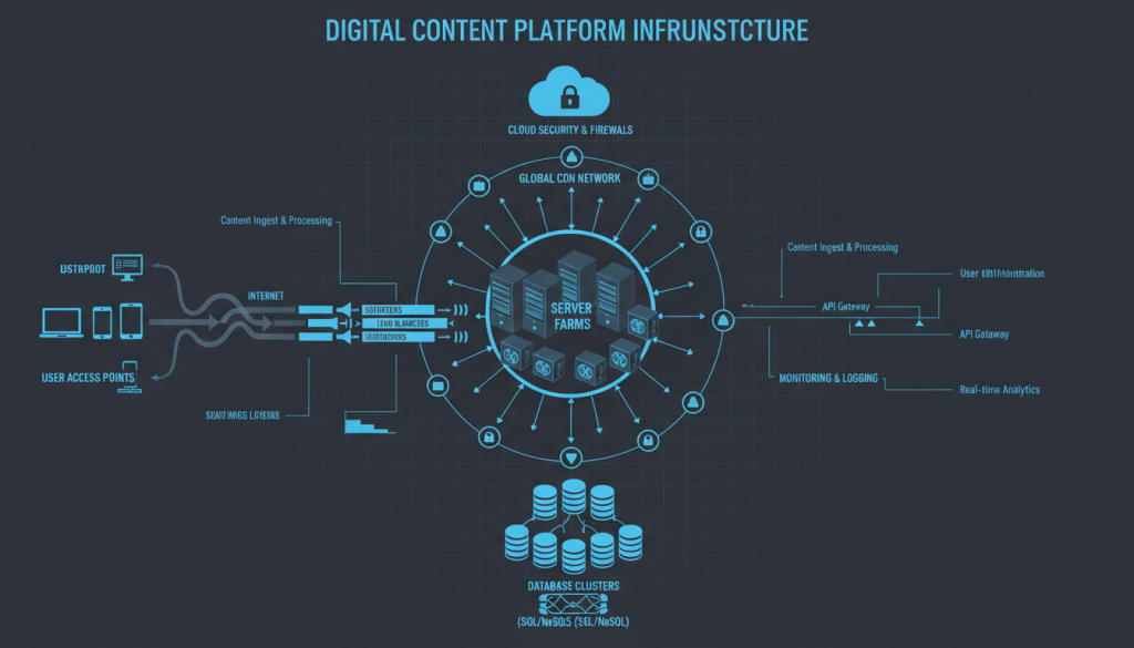 رسم توضيحي للبنية التحتية التقنية لأضخم مكتبة أفلام إباحية للبالغين