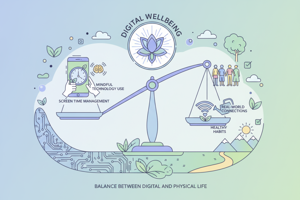 رسم توضيحي للتوازن الرقمي في سياق استخدام أضخم مكتبة أفلام إباحية للبالغين
