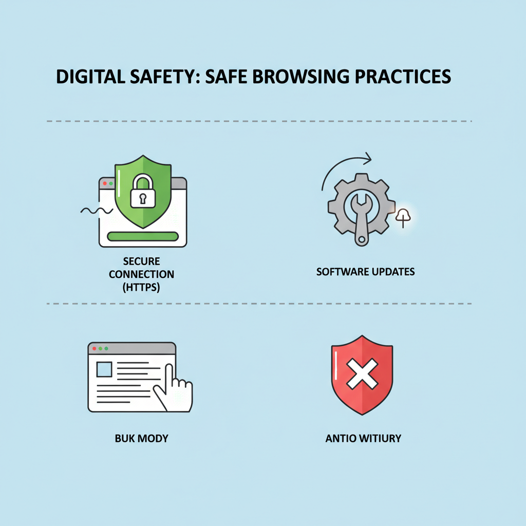 رسم توضيحي للممارسات الآمنة عند استخدام أضخم مكتبة أفلام إباحية للبالغين