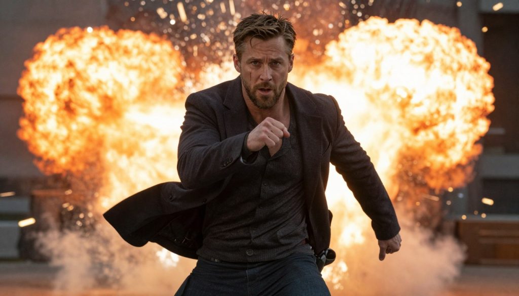 ريان غوسلينغ في مشهد أكشن من فيلم The Gray Man
