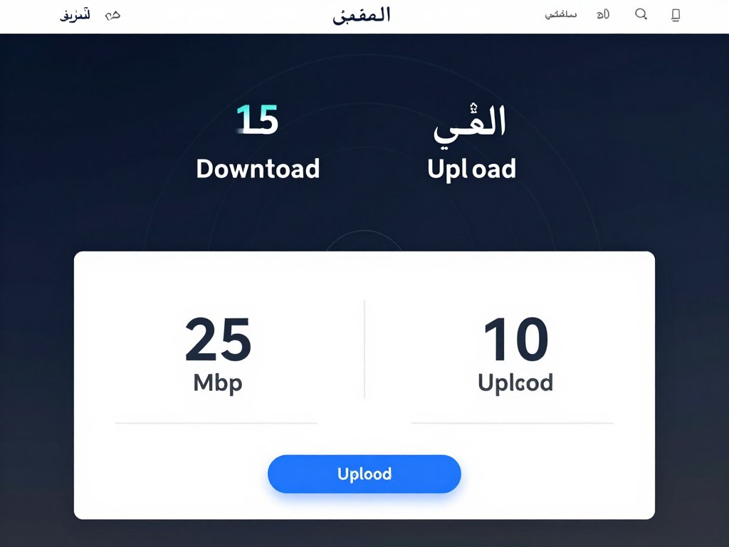 شاشة توضح اختبار سرعة الإنترنت لحل مشكلة التقطيع في خدمات IPTV