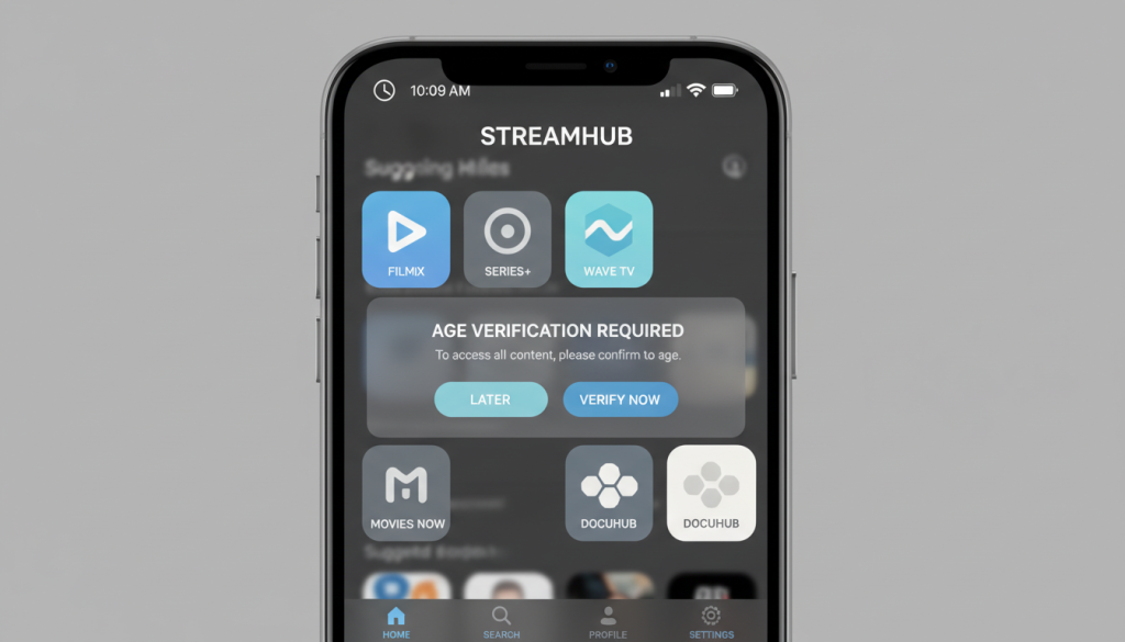 شاشة هاتف ذكي تعرض تطبيقات بث رقمي لمحتوى افضل قنوات اباحية للبالغين +18