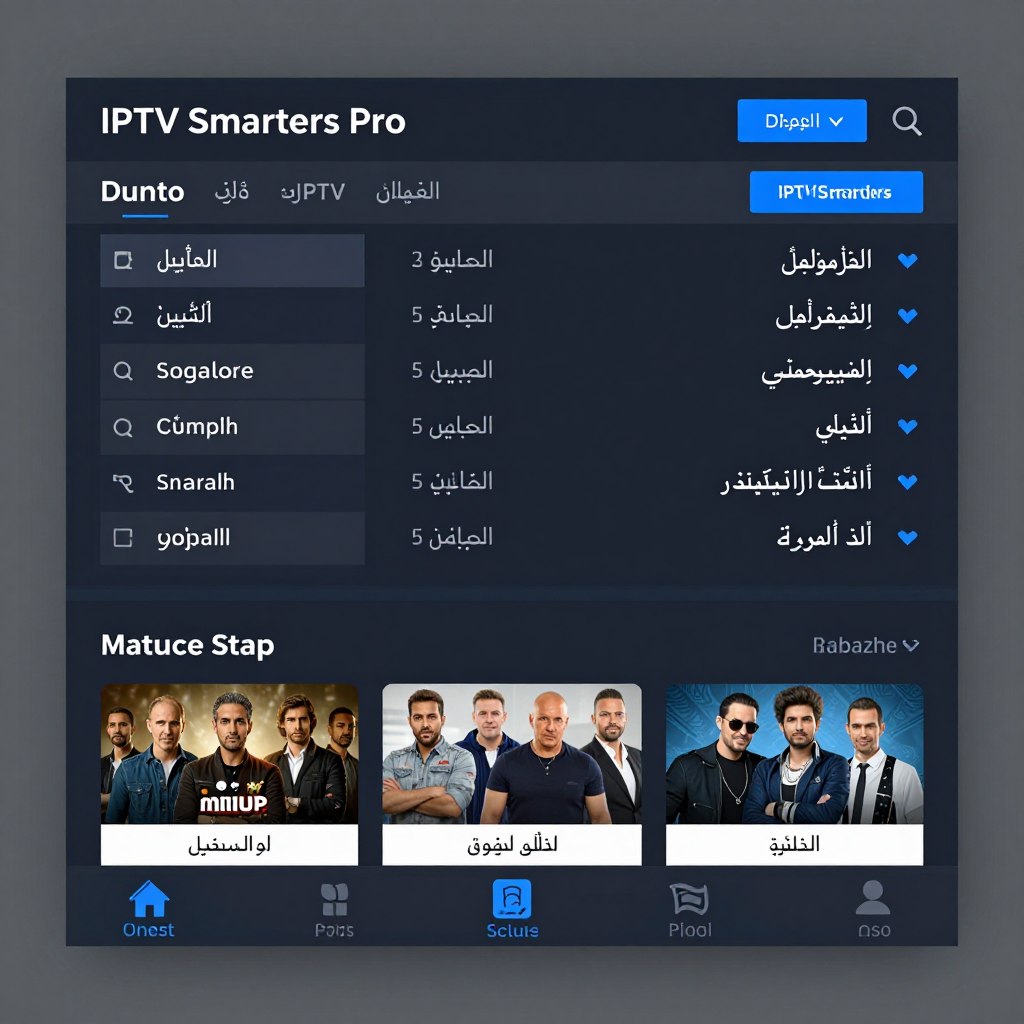 واجهة تطبيق IPTV Smarters Pro