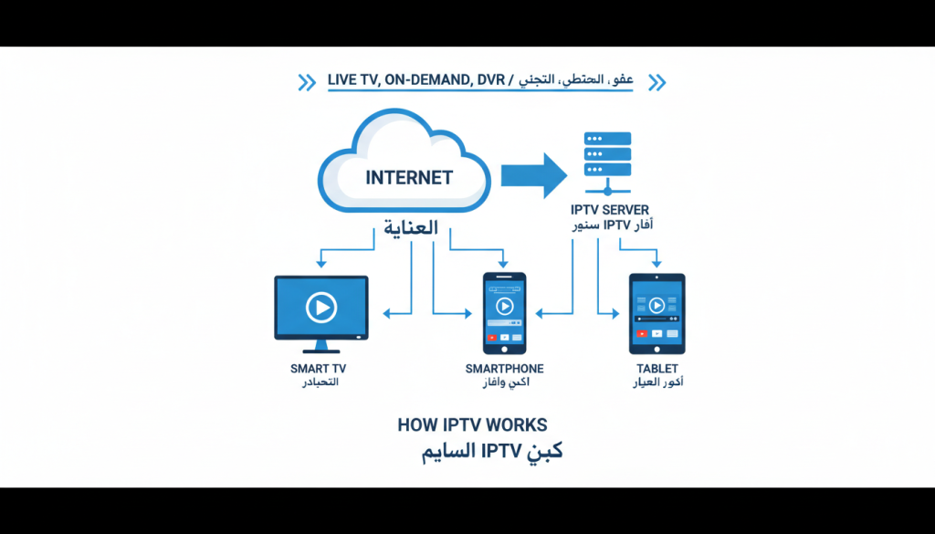 توضيح لكيفية عمل خدمة IPTV ومواصفات افضل اشتراك IPTV