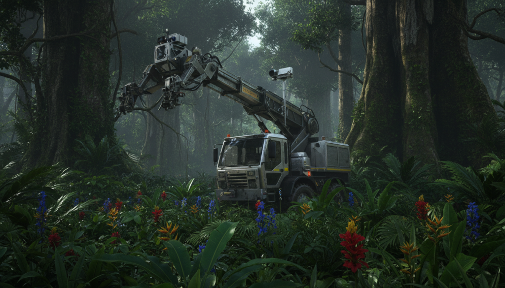 سوبر سنوركل 140 طن في الغابة