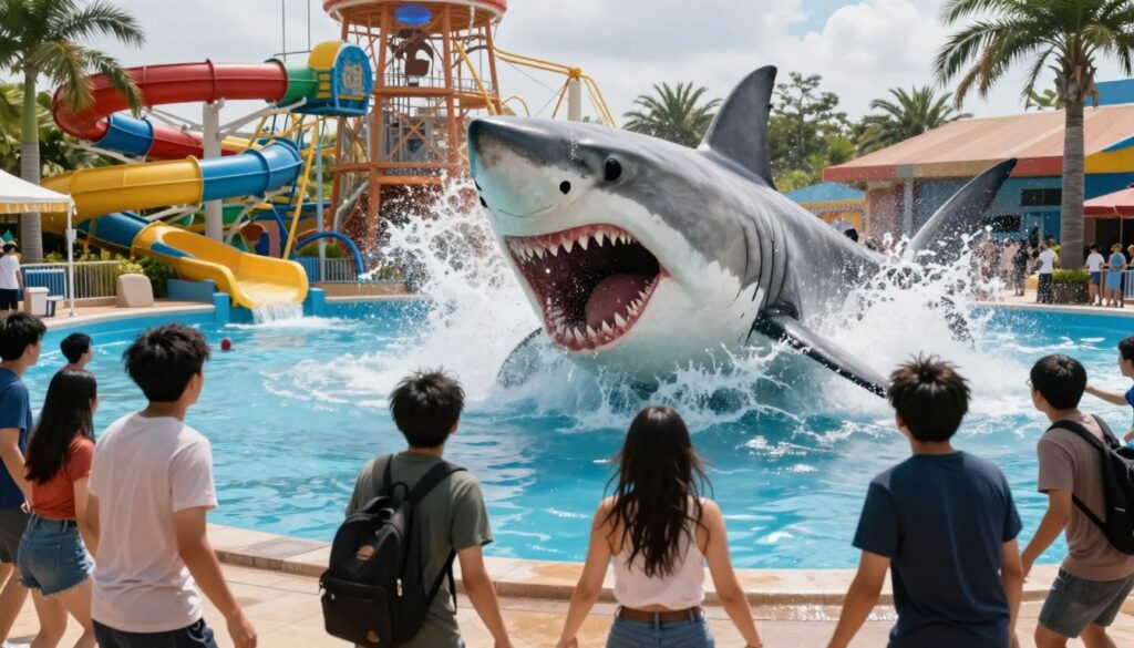 أجواء الرعب في water park وهجوم great white